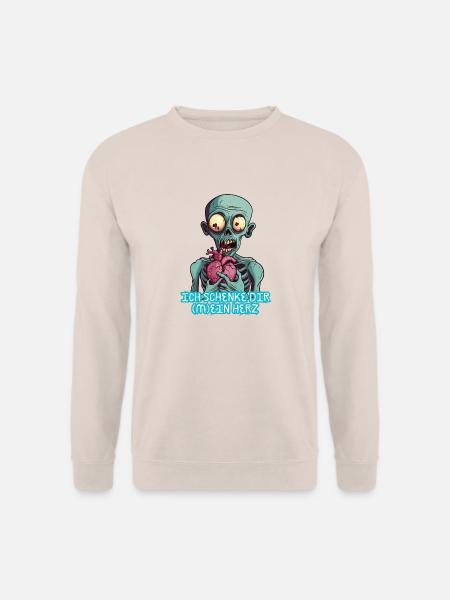 Ich schenke dir mein Herz - Zombie Liebe Partner - Unisex Pullover - Sand