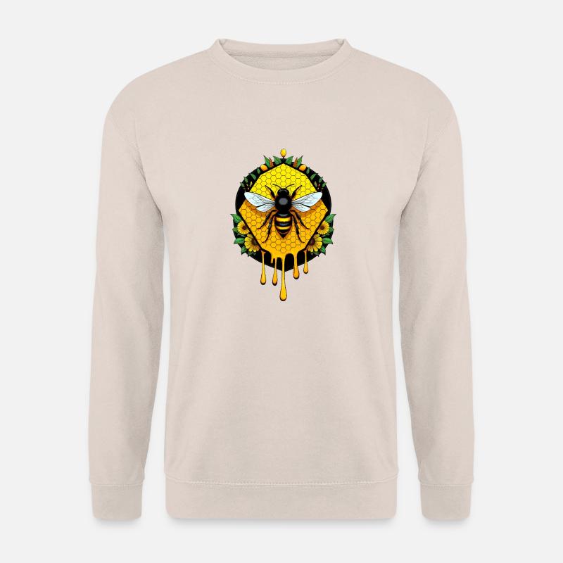 Biene auf Bienenwabe - Unisex Pullover - Sand