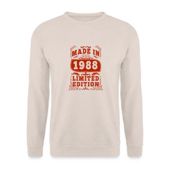 1988 Birthday 1988 Born in 1988 Birthday - Unisex Sweatshirt - sand - Front - Alina (178cm) & Michal (187cm)