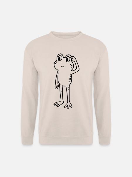 Frosch grübeln überlegen - Unisex Pullover - Sand