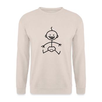 baby_stick_figure_1c - Unisex Sweatshirt - sand - Front - Alina (178cm) & Michal (187cm)