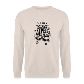 AUXILIAIRE DE PUERICULTURE - Sweat-shirt Unisexe - sable - Devant - Alina (178cm) & Michal (187cm)