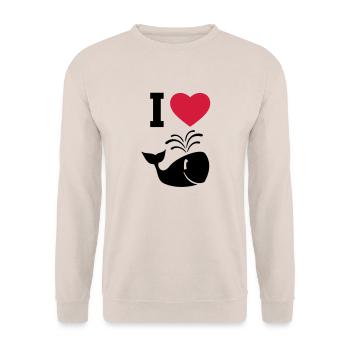 J'aime les baleines! - Sweat-shirt Unisexe - sable - Devant - Alina (178cm) & Michal (187cm)