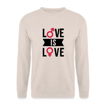 Love is love - Unisex Pullover - Sand - Vorne - Alina (178cm) & Michal (187cm)