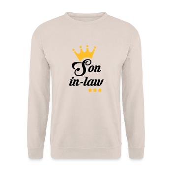 Son in law Schwiegersohn Beau Frere Beau-Frère - Unisex Sweatshirt - sand - Front - Alina (178cm) & Michal (187cm)