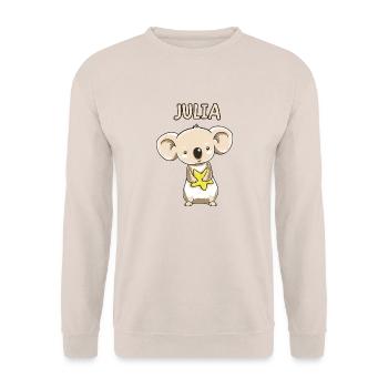 Koala enfant drôle copie cadeau d'anniversaire Julia - Sweat-shirt Unisexe - sable - Devant - Alina (178cm) & Michal (187cm)