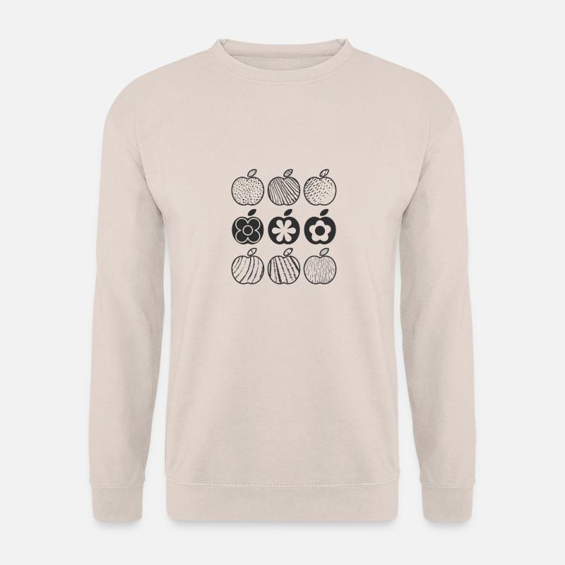 Apple Pattern (Black) - Unisex Sweatshirt - sand