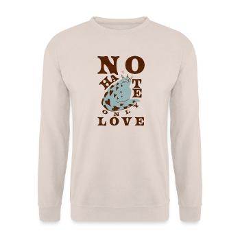 KEIN HASS, NUR LIEBE - Unisex Pullover - Sand - Vorne - Alina (178cm) & Michal (187cm)