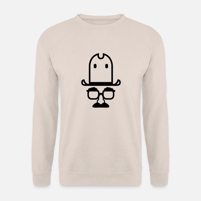 Nasenbrille mit Hut - THE PHONE COMPANY - Unisex Pullover - Sand