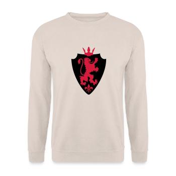 Wappen Krone Leo Lilie - Unisex Pullover - Sand - Vorne - Alina (178cm) & Michal (187cm)