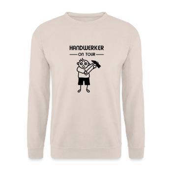Handwerker on Tour - Hammer - Unisex Pullover - Sand - Vorne - Alina (178cm) & Michal (187cm)