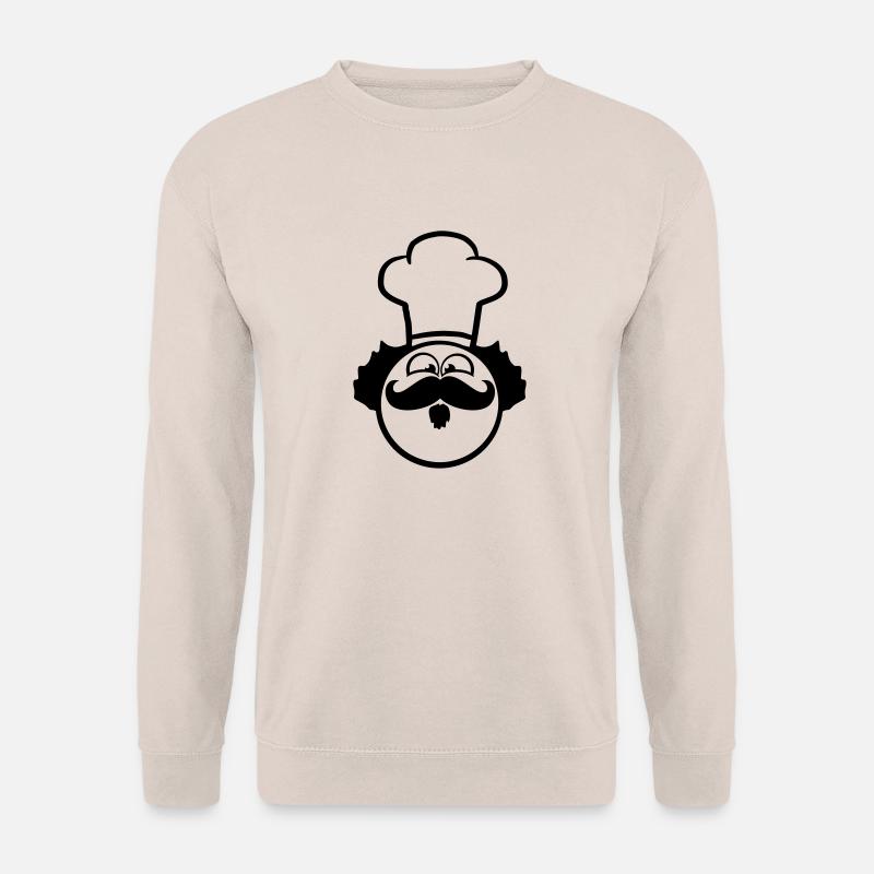Chefkoch Lustig Smiley Mustache Bart - Unisex Pullover - Sand