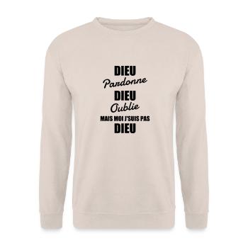 Dieu pardonne - Humour - Drôle - Blague - Fun - Sweat-shirt Unisexe - sable - Devant - Alina (178cm) & Michal (187cm)