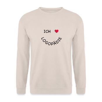 Ich liebe Logopädie - Unisex Pullover - Sand - Vorne - Alina (178cm) & Michal (187cm)