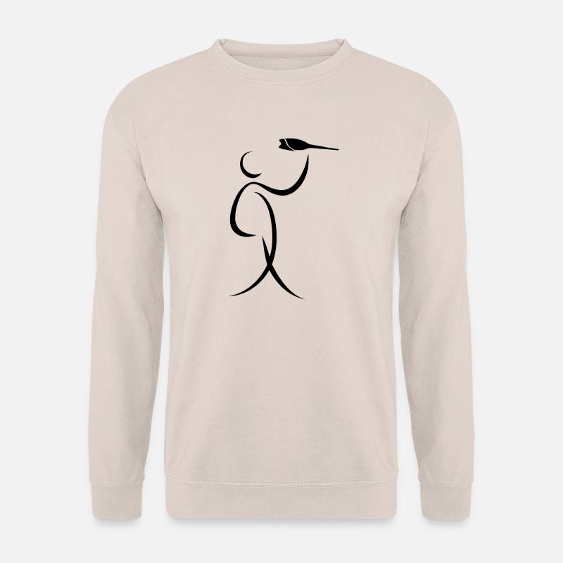 dart dartspieler mensch dartpfeil modern abstrakt - Unisex Pullover - Sand