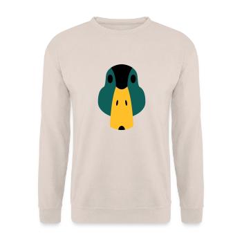 Ente / stilisiert - Unisex Pullover - Sand - Vorne - Alina (178cm) & Michal (187cm)