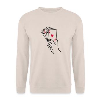 Poker - Unisex Pullover - Sand - Vorne - Alina (178cm) & Michal (187cm)