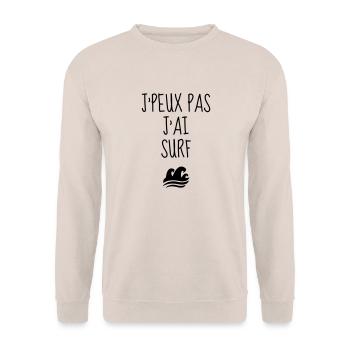 Surfen / Surfer / Surf / Surfing / Strand - Unisex Pullover - Sand - Vorne - Alina (178cm) & Michal (187cm)