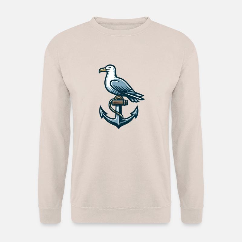 Anchor with Seagull - Unisex Sweatshirt - sand