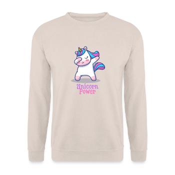 Unicorn Power - Unisex Sweatshirt - sand - Front - Alina (178cm) & Michal (187cm)