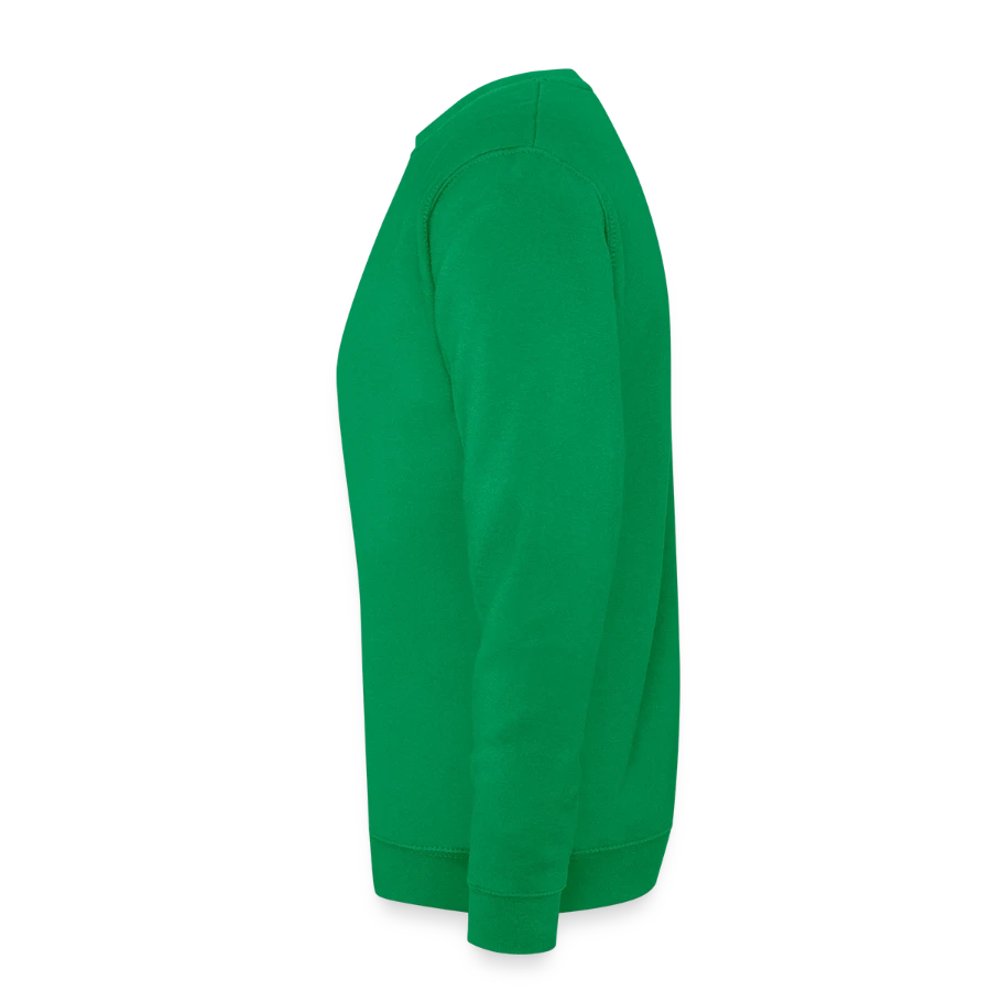 Kraken Island badge on a unisex sweatshirt, kelly green, left