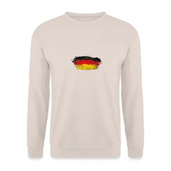 Deutschland Splatter - Unisex Pullover - Sand - Vorne - Alina (178cm) & Michal (187cm)