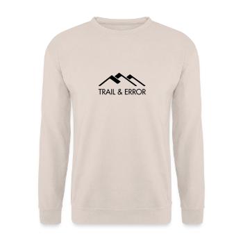 TRAIL & ERROR Logo Schwarz - Unisex Pullover - Sand - Vorne - Alina (178cm) & Michal (187cm)