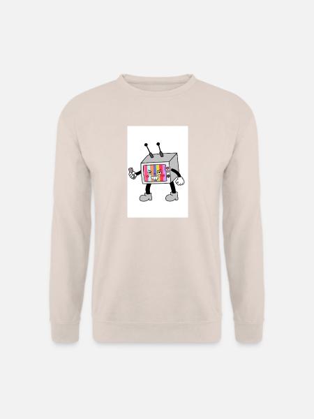Bunter TV-Roboter - Unisex Pullover - Sand