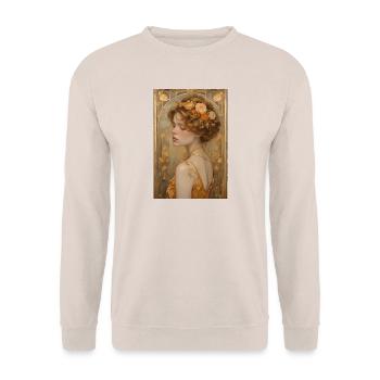 Beauté éternelle – huile sur toile - Sweat-shirt Unisexe - sable - Devant - Alina (178cm) & Michal (187cm)