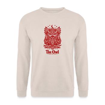 The Owl - Unisex Sweatshirt - sand - Front - Alina (178cm) & Michal (187cm)