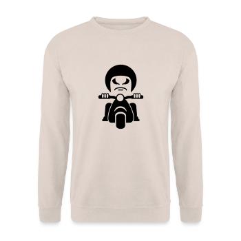 Rocker mauvaise sur une moto / bad dude on a - Sweat-shirt Unisexe - sable - Devant - Alina (178cm) & Michal (187cm)