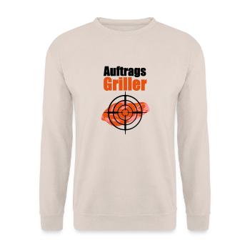 Auftragsgriller Grill Meister BBQ Profi Fleisch - Unisex Pullover - Sand - Vorne - Alina (178cm) & Michal (187cm)