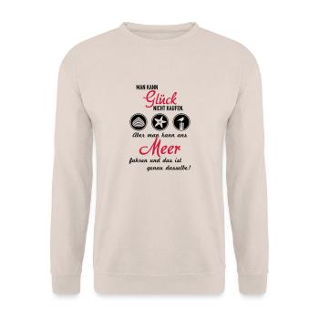 Glück Meer - Unisex Pullover - Sand - Vorne - Alina (178cm) & Michal (187cm)