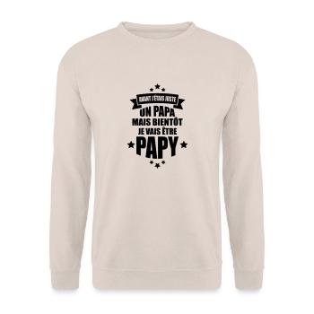 bientôt je vais être papy - Sweat-shirt Unisexe - sable - Devant - Alina (178cm) & Michal (187cm)