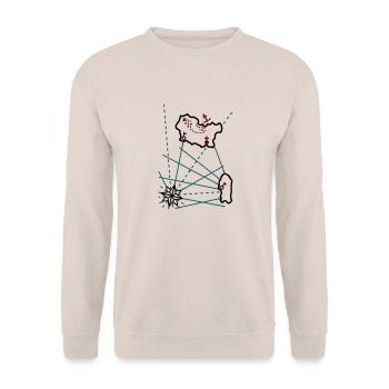 Schatz - Ankerplatz - 3 Farb Vektor - Unisex Pullover - Sand - Vorne - Alina (178cm) & Michal (187cm)