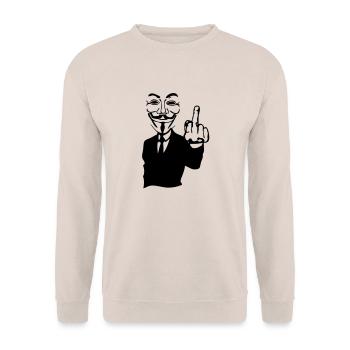 anonymen Maske Maske fuck6 Hand in Hand zusammen - Unisex Pullover - Sand - Vorne - Alina (178cm) & Michal (187cm)
