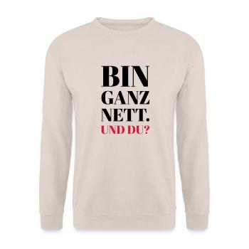 Nett - Unisex Pullover - Sand - Vorne - Alina (178cm) & Michal (187cm)