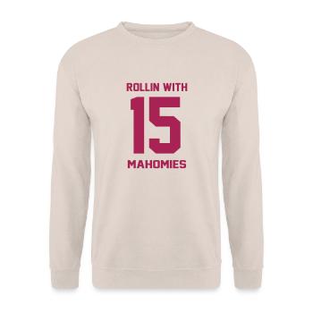 Football Mahomies - Unisex Pullover - Sand - Vorne - Alina (178cm) & Michal (187cm)