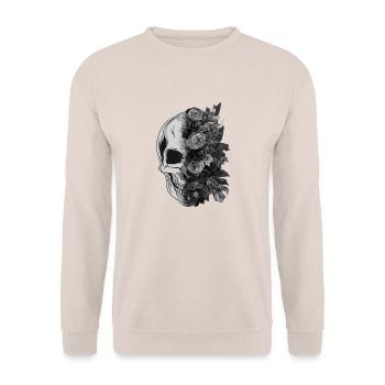 skull_flower - Unisex Sweatshirt - sand - Front - Alina (178cm) & Michal (187cm)