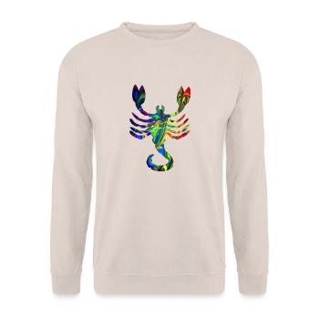 Skorpion marmoriert - Unisex Pullover - Sand - Vorne - Alina (178cm) & Michal (187cm)