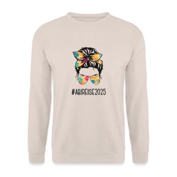 Abireise 2025 Abifahrt Abitour Abitur Klassenreise - Unisex Pullover - Sand - Vorne - Alina (178cm) & Michal (187cm)