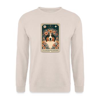 Australian Shepherd Aussie Hundeliebhaber Geschenk - Unisex Pullover - Sand - Vorne - Alina (178cm) & Michal (187cm)