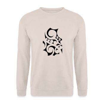 Maori Tribal 04 - Unisex Pullover - Sand - Vorne - Alina (178cm) & Michal (187cm)