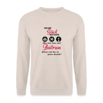 Glück Baltrum - Unisex Pullover - Sand - Vorne - Alina (178cm) & Michal (187cm)