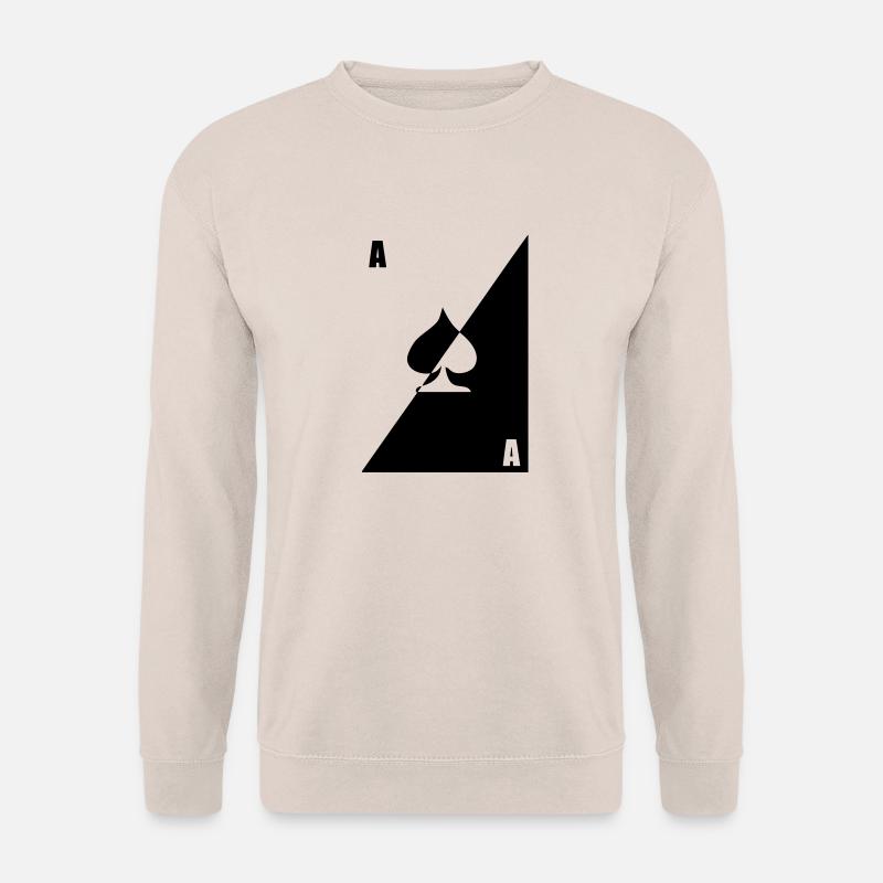 Karten-Poker Ace pic pic schwarz weiß - Unisex Pullover - Sand