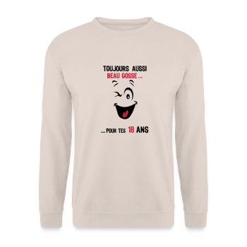18 still handsome for age ks - Unisex Sweatshirt - sand - Front - Alina (178cm) & Michal (187cm)