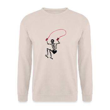 Skeleton Seilspringen - Unisex Pullover - Sand - Vorne - Alina (178cm) & Michal (187cm)