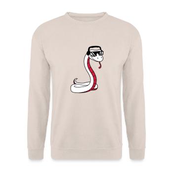 dj cool musik party feiern sonnenbrille kopfhoerer - Unisex Pullover - Sand - Vorne - Alina (178cm) & Michal (187cm)
