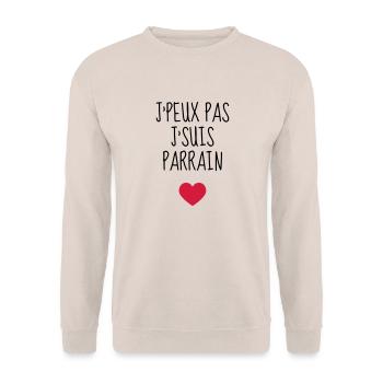 Onkel / Tante / Vetter / Cousin / Kusine - Unisex Pullover - Sand - Vorne - Alina (178cm) & Michal (187cm)