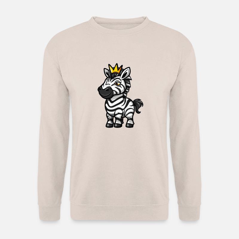 Zebra Cartoon Krone - Unisex Pullover - Sand